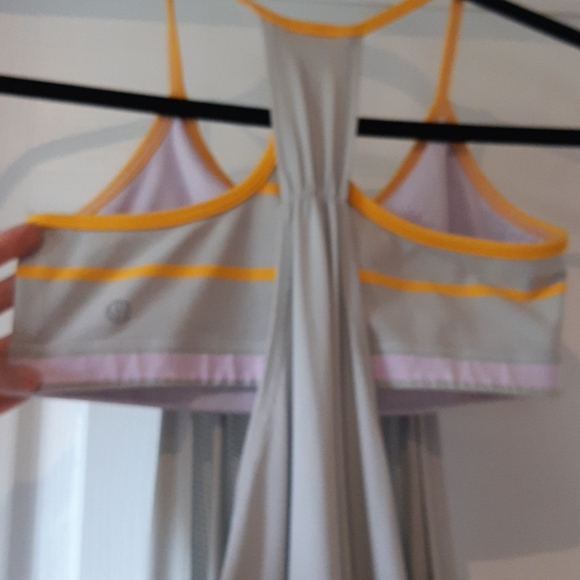 Lululemon workout top grey & yellow - Picture 3 of 6